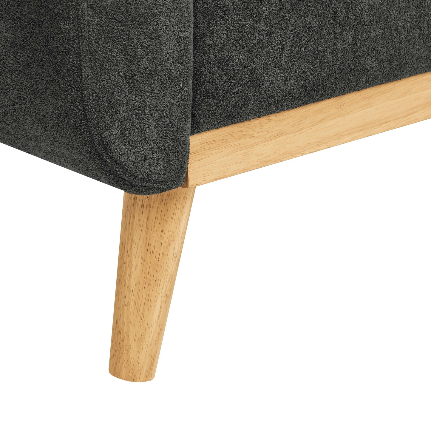 Divano a due posti imbottito di metà secolo con gambe in legno - 29,5 P x 67,7 L x 34,6 A