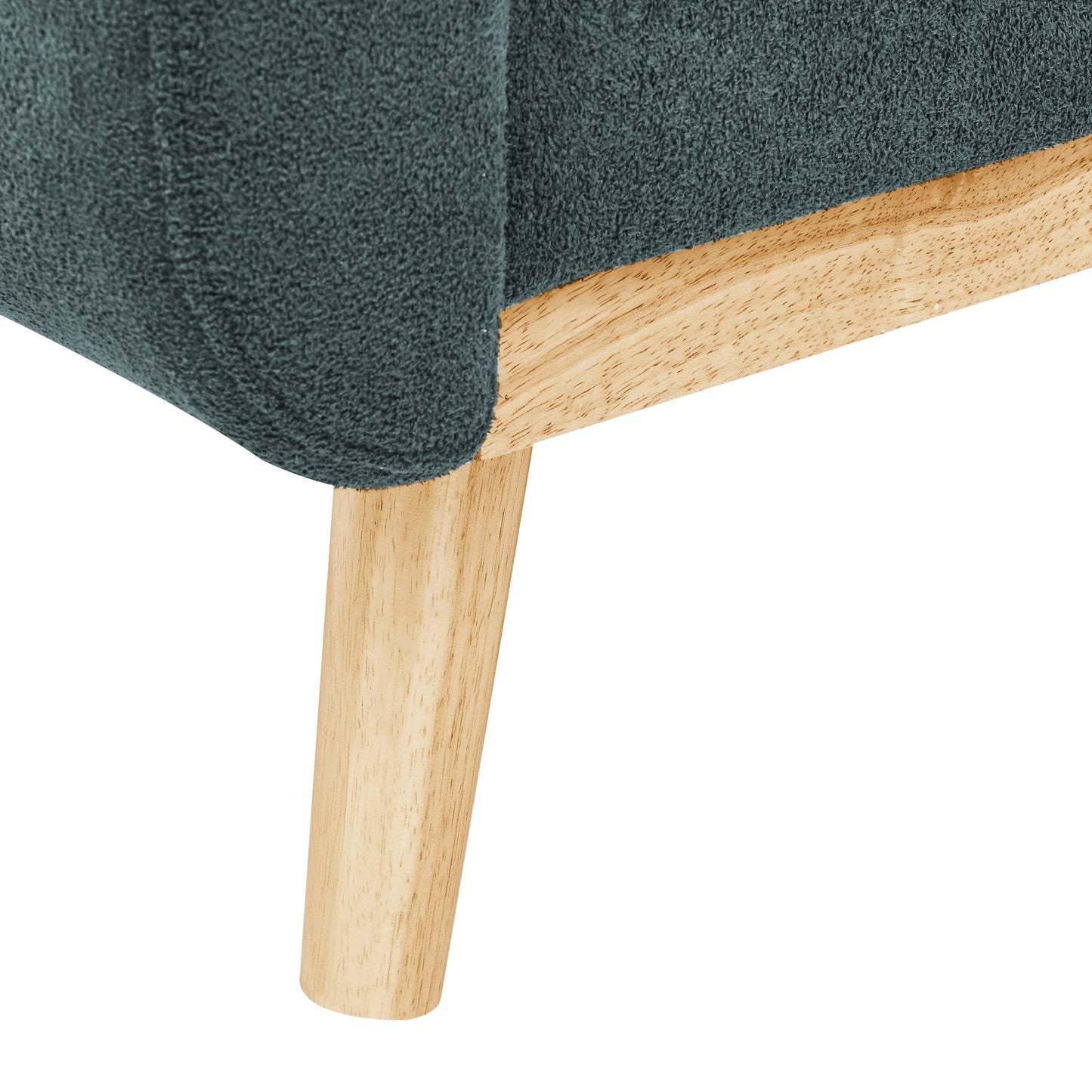 Divano a due posti imbottito di metà secolo con gambe in legno - 29,5 P x 67,7 L x 34,6 A