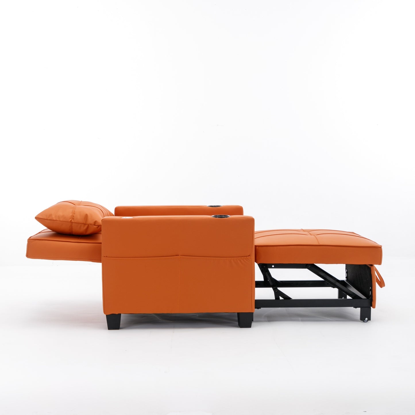 Divano letto singolo convertibile 3 in 1 in similpelle da 68,12 pollici con porte USB e resistente all'usura per il soggiorno