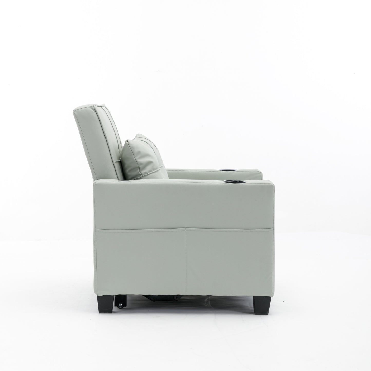 Divano letto singolo convertibile 3 in 1 in similpelle da 68,12 pollici con porte USB e resistente all'usura per il soggiorno