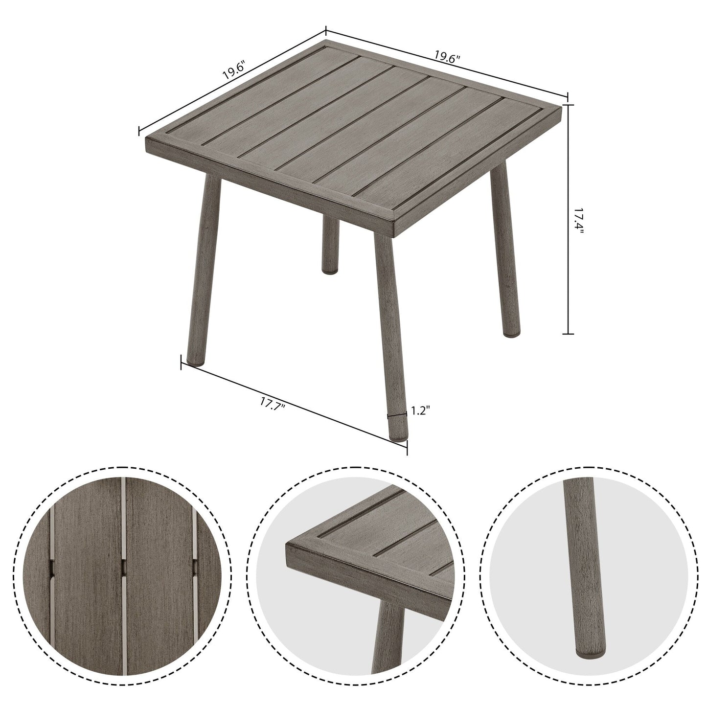 Set da conversazione in alluminio da 7 pezzi per patio, divano a due posti con pouf e tavolino da caffè