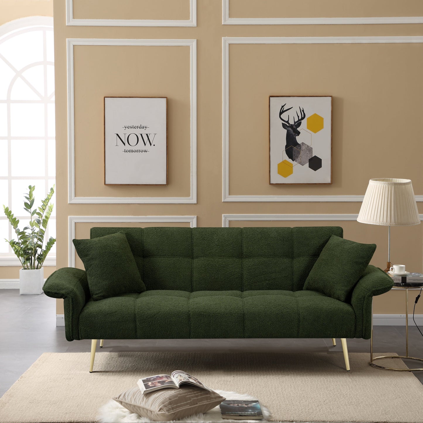 Divano letto matrimoniale trasformabile con braccioli pieghevoli - 31,10 x 70,00 x 31,49