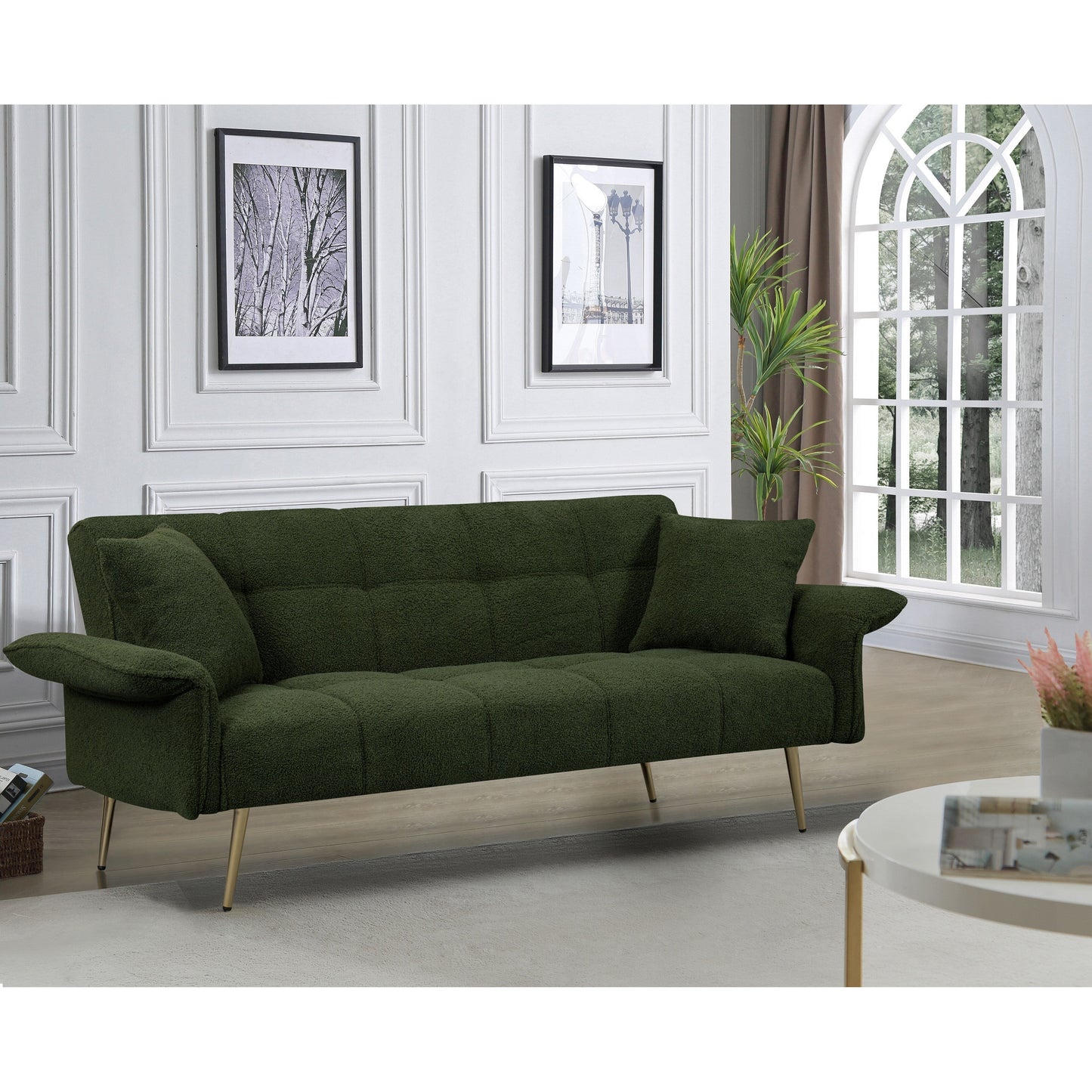Divano letto matrimoniale trasformabile con braccioli pieghevoli - 31,10 x 70,00 x 31,49