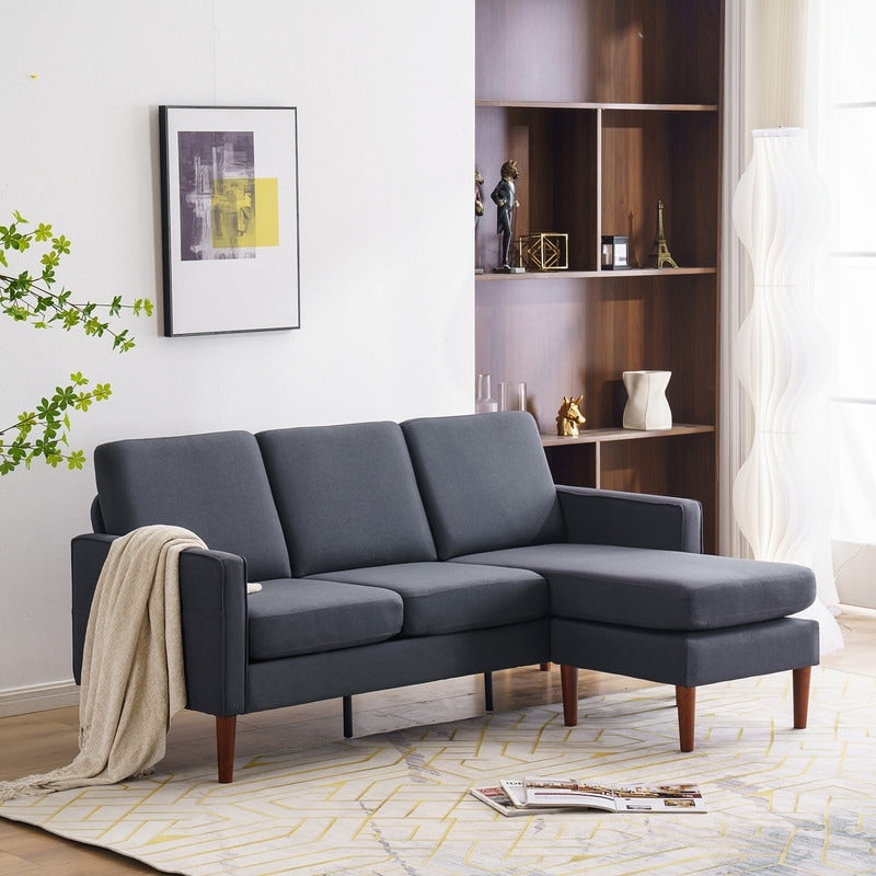 Divano modulare da interno per 3 persone con bracciolo americano in lino da 71,65 W. con pedale Concubine, colore beige