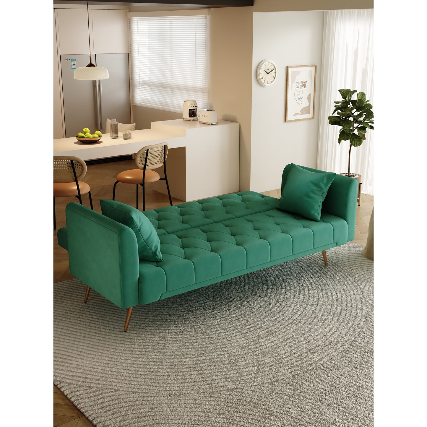 Divano letto matrimoniale imbottito trasformabile pieghevole - 19,00 x 71,00 x 30,00
