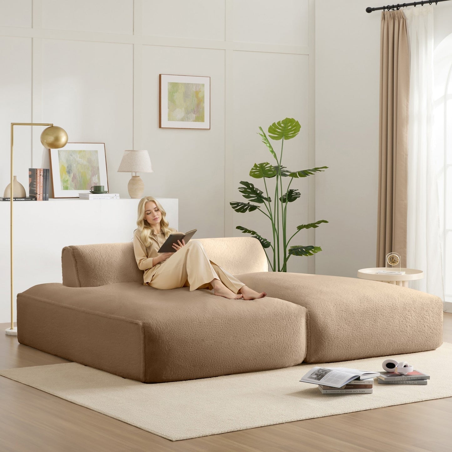 72 Divano letto modulare oversize imbottito in schiuma compressa