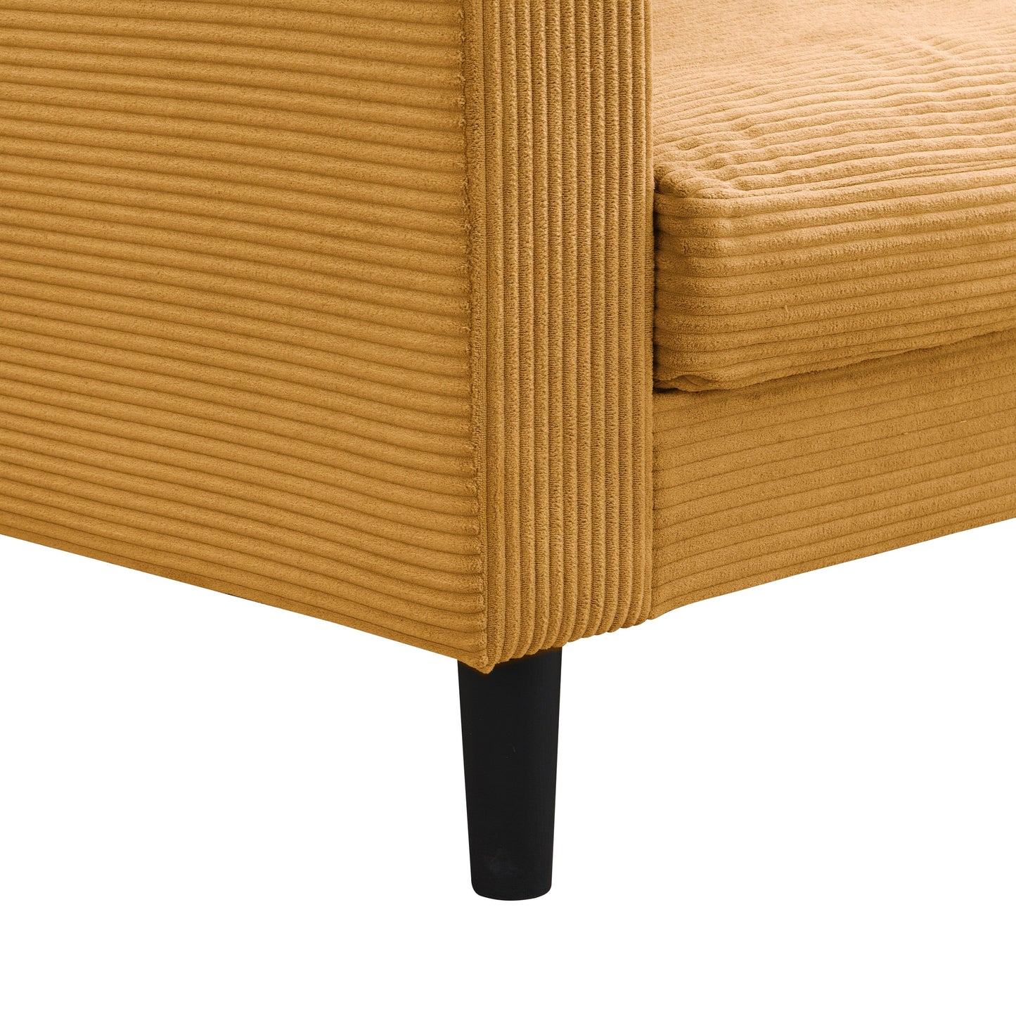 Divano a 3 posti ad alta resilienza da 74 pollici con struttura in legno, comodo e moderno, imbottito, arancione
