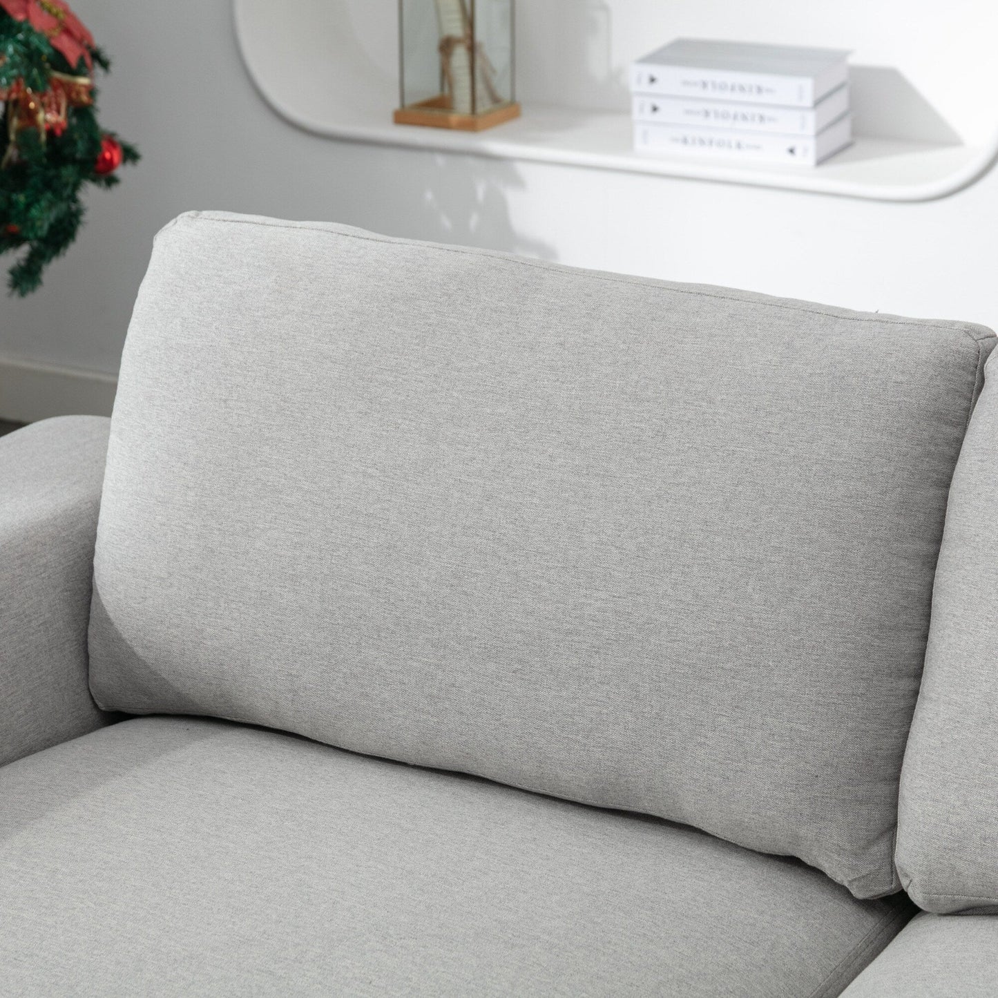 Divano a due posti in tessuto da 74,8'' con cuscini rimovibili, gambe in metallo e braccioli quadrati contemporanei