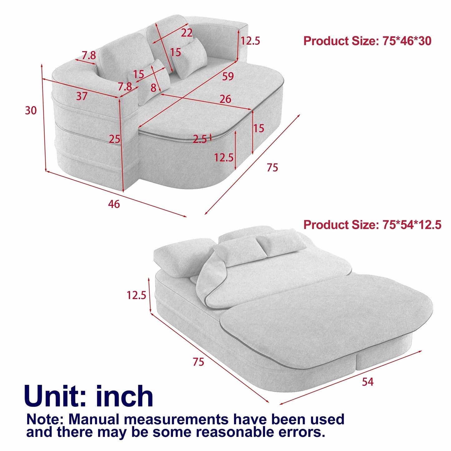 Divano letto pieghevole 2 in 1 in ciniglia con coperta per soggiorno