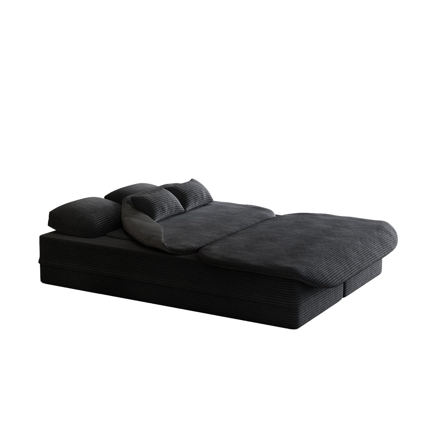 Divano letto pieghevole 2 in 1 in velluto a coste con coperta per soggiorno