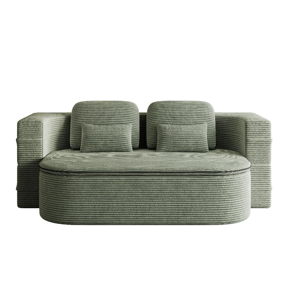 Divano letto pieghevole convertibile 2 in 1 da 75'' in schiuma con coperta multifunzionale