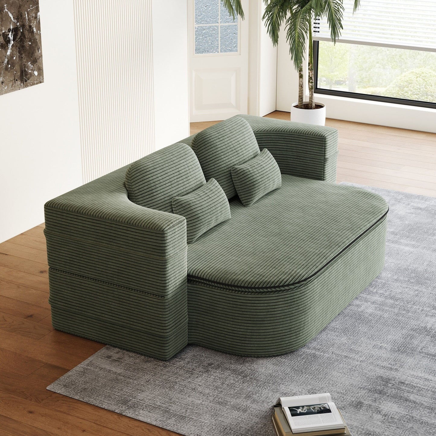 Divano letto pieghevole convertibile 2 in 1 da 75'' in schiuma con coperta multifunzionale