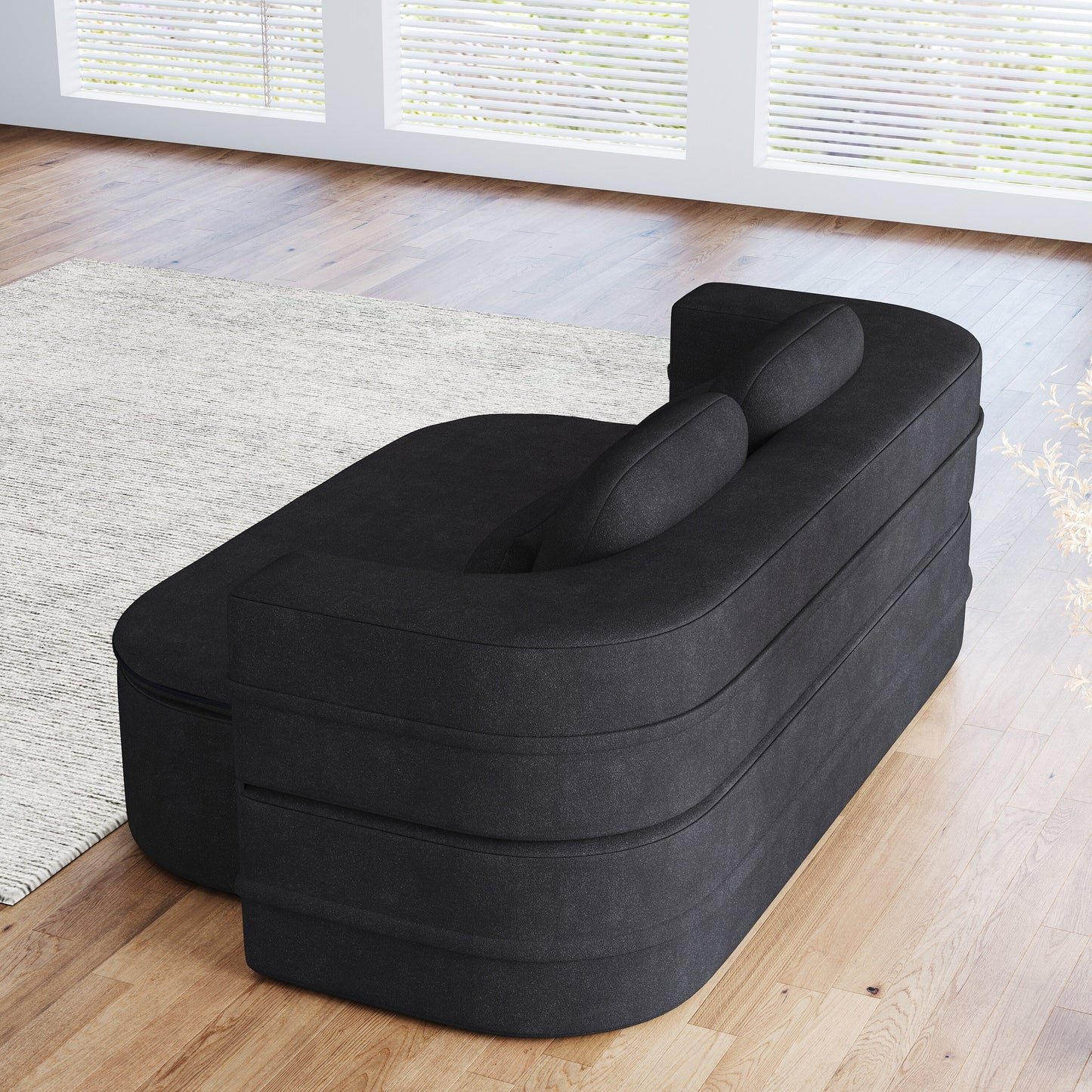 Divano letto pieghevole 2 in 1 da 75'', divano letto trasformabile in ciniglia di schiuma con coperta multifunzionale, divano da salotto