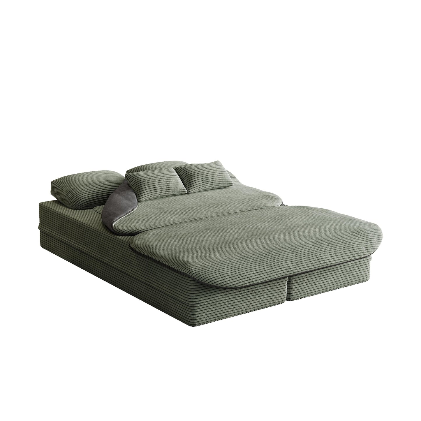 Divano pieghevole 2 in 1 da 75'', divano letto trasformabile in schiuma con coperta multifunzionale, divano da pavimento