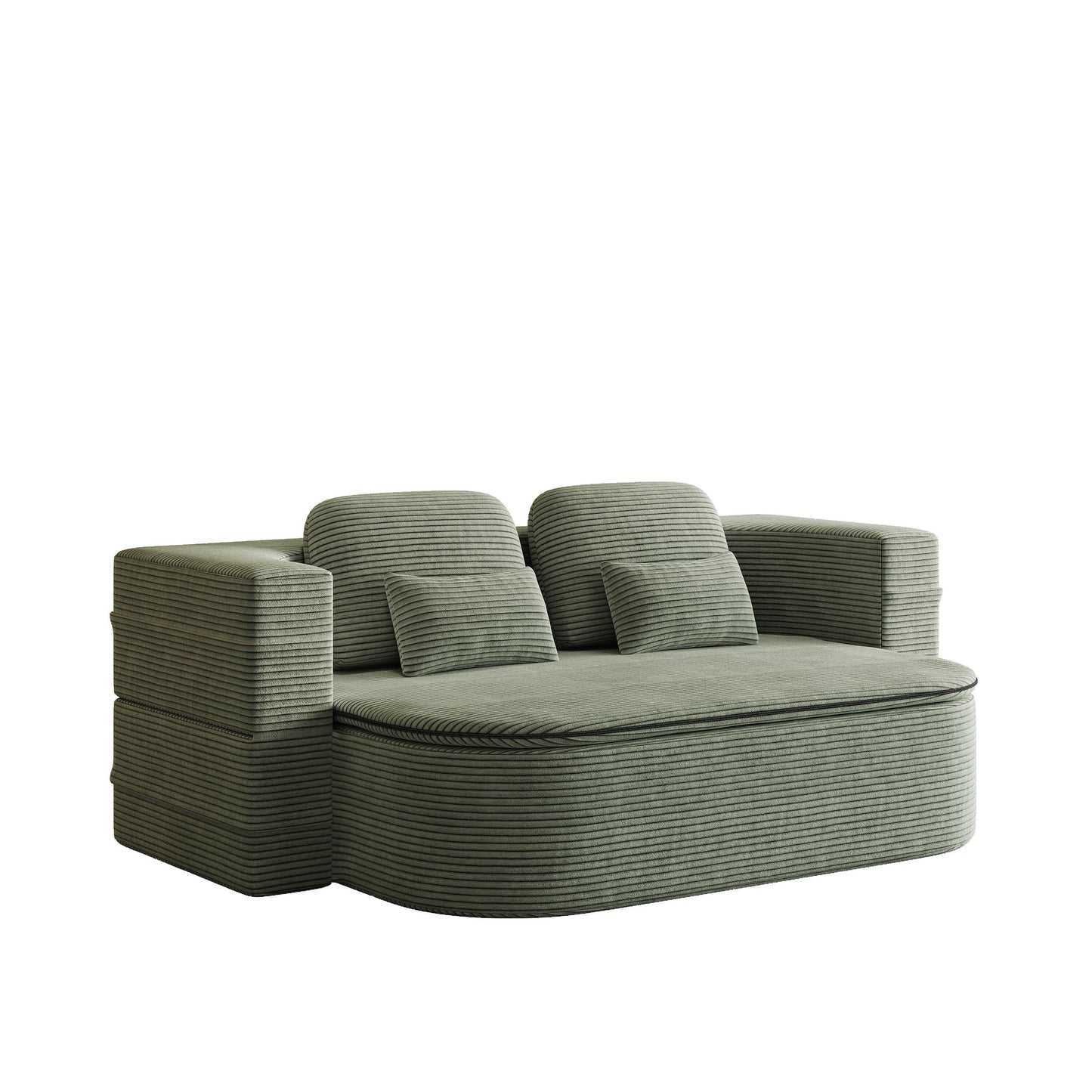 Divano pieghevole 2 in 1 da 75'', divano letto trasformabile in schiuma con coperta multifunzionale, divano da pavimento