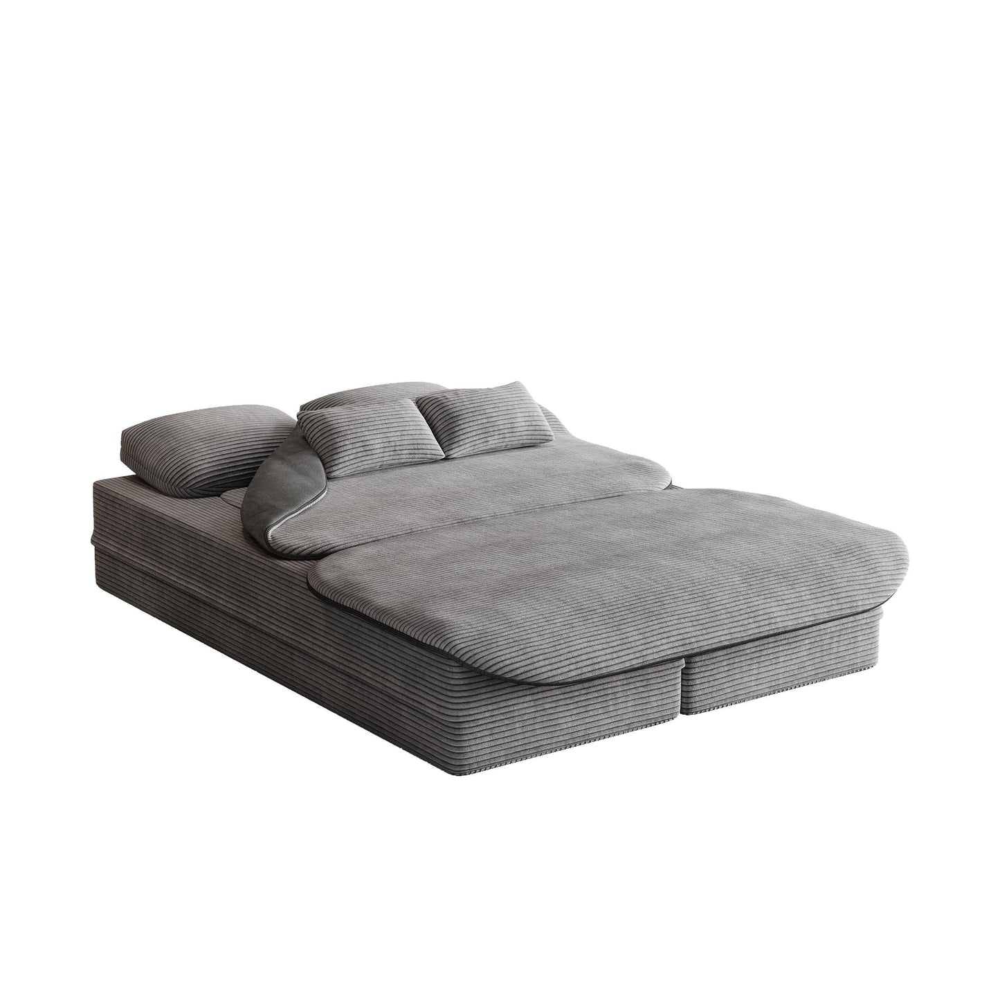 Divano pieghevole 2 in 1 da 75'', divano letto trasformabile in schiuma con coperta multifunzionale, divano da pavimento