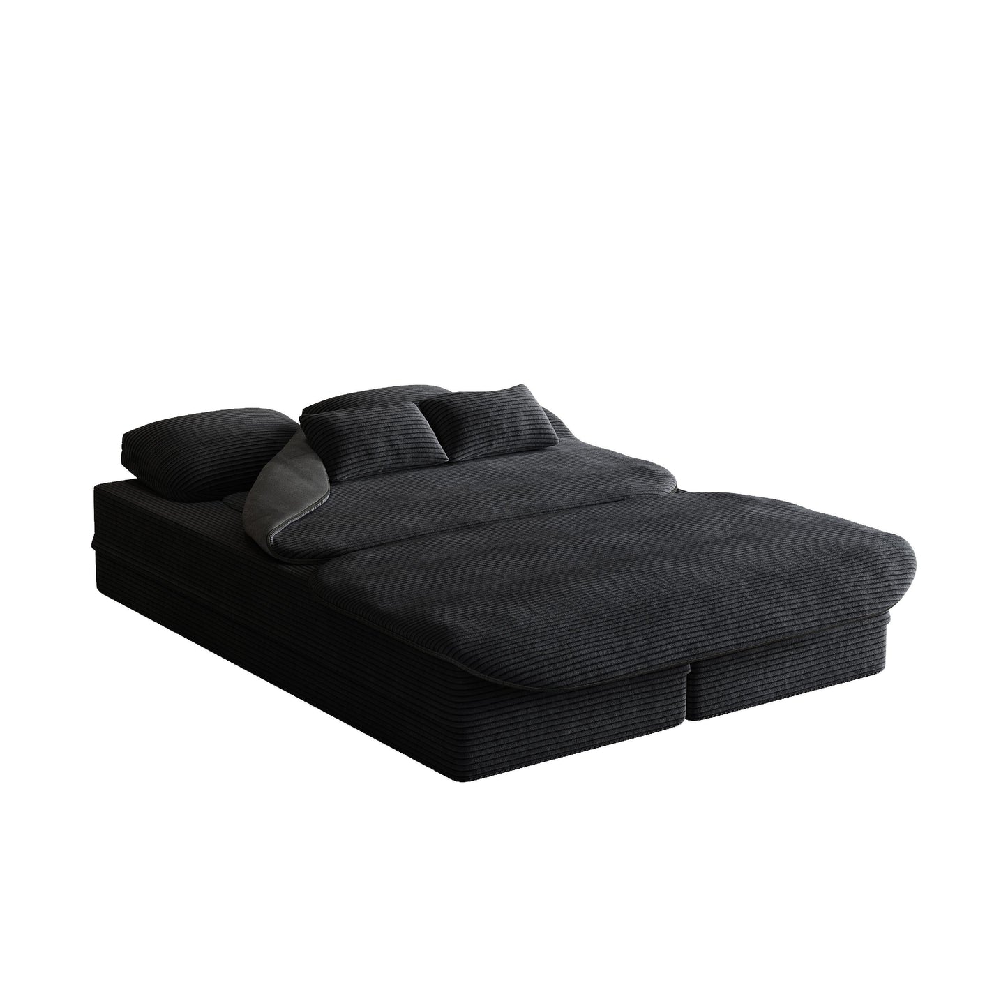 Divano pieghevole 2 in 1 da 75'', divano letto trasformabile in schiuma con coperta multifunzionale, divano da pavimento