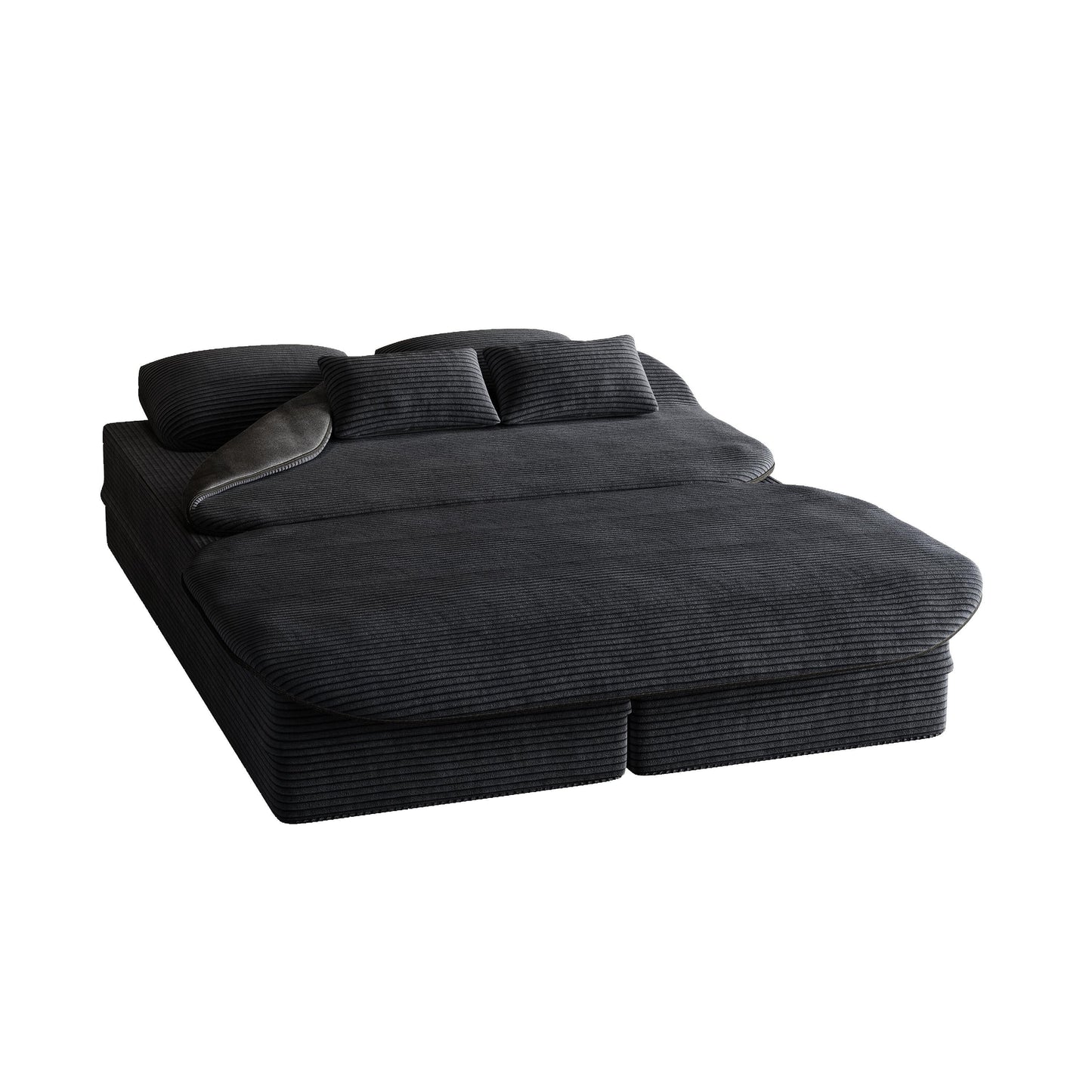 Divano pieghevole 2 in 1 da 75'', divano letto trasformabile in schiuma con coperta multifunzionale, divano da pavimento