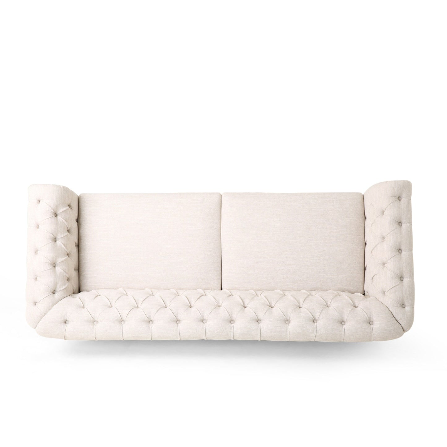 Divano a 3 posti in pelle PU da 78,75'' con gambe in legno ed eleganti dettagli con rivetti