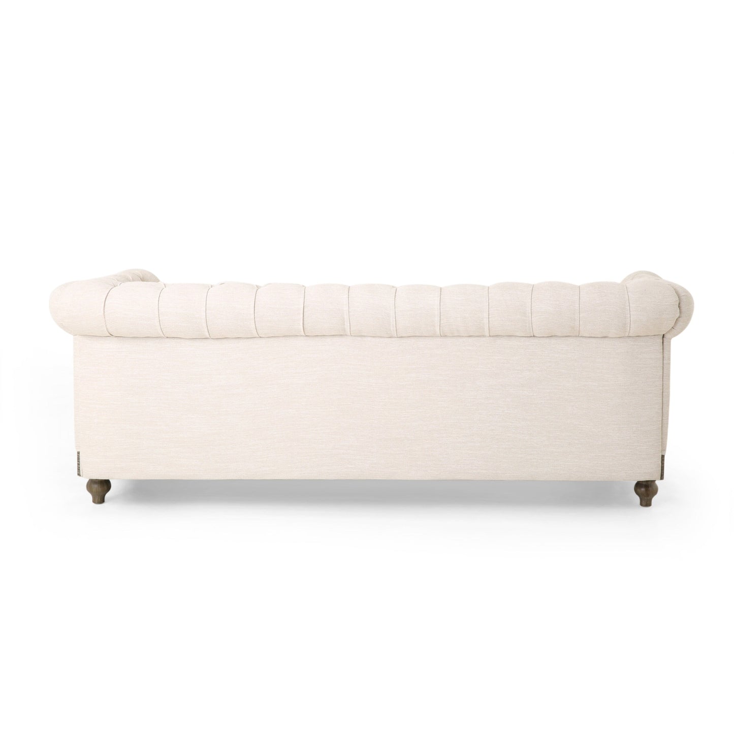 Divano a 3 posti in pelle PU da 78,75'' con gambe in legno ed eleganti dettagli con rivetti