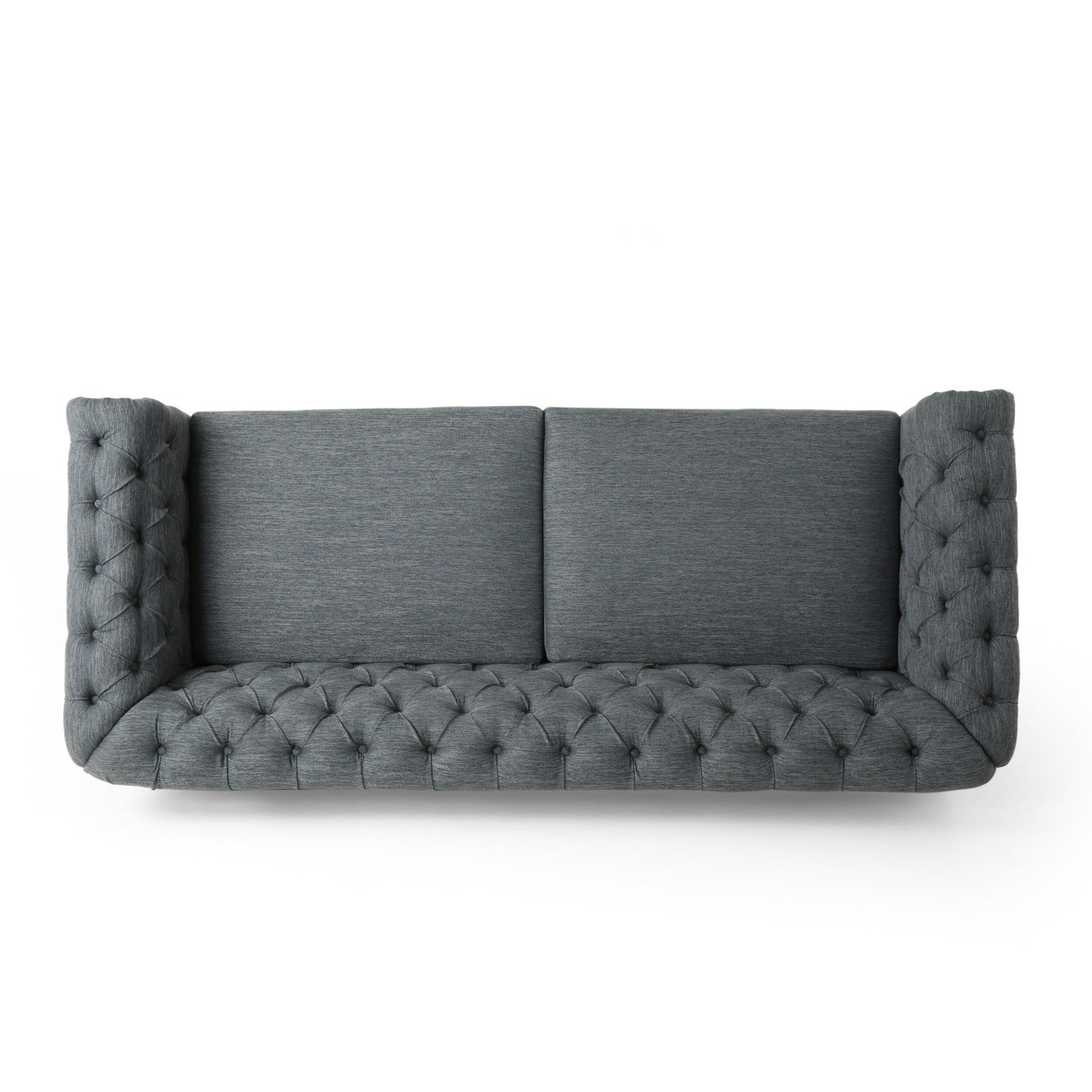 Divano a 3 posti in pelle PU da 78,75'' con gambe in legno, dettagli rivettati e schienale regolabile