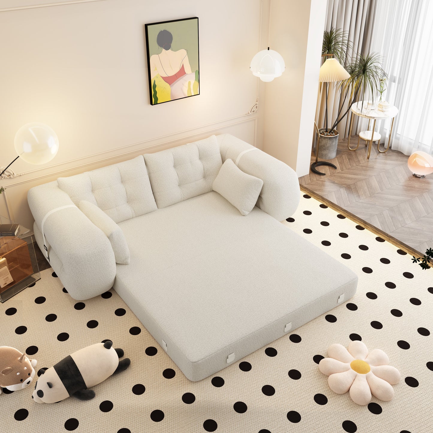 78.7 Letto per cani umano, divano letto pieghevole 3 in 1