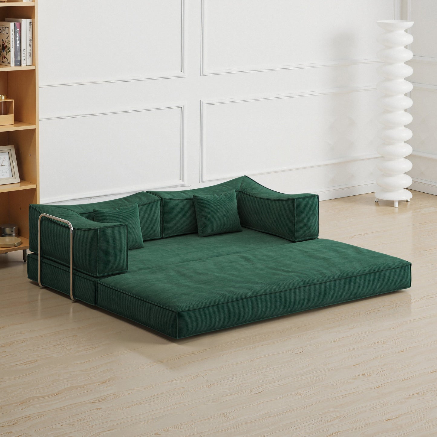 Divano modulare da 78,8 pollici, divano trasformabile in blocco di budino, divano letto da terra con braccioli e comodo divano letto