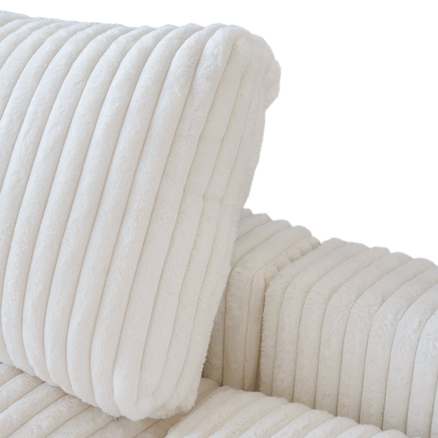 Divano a due posti in tessuto di peluche da 78''