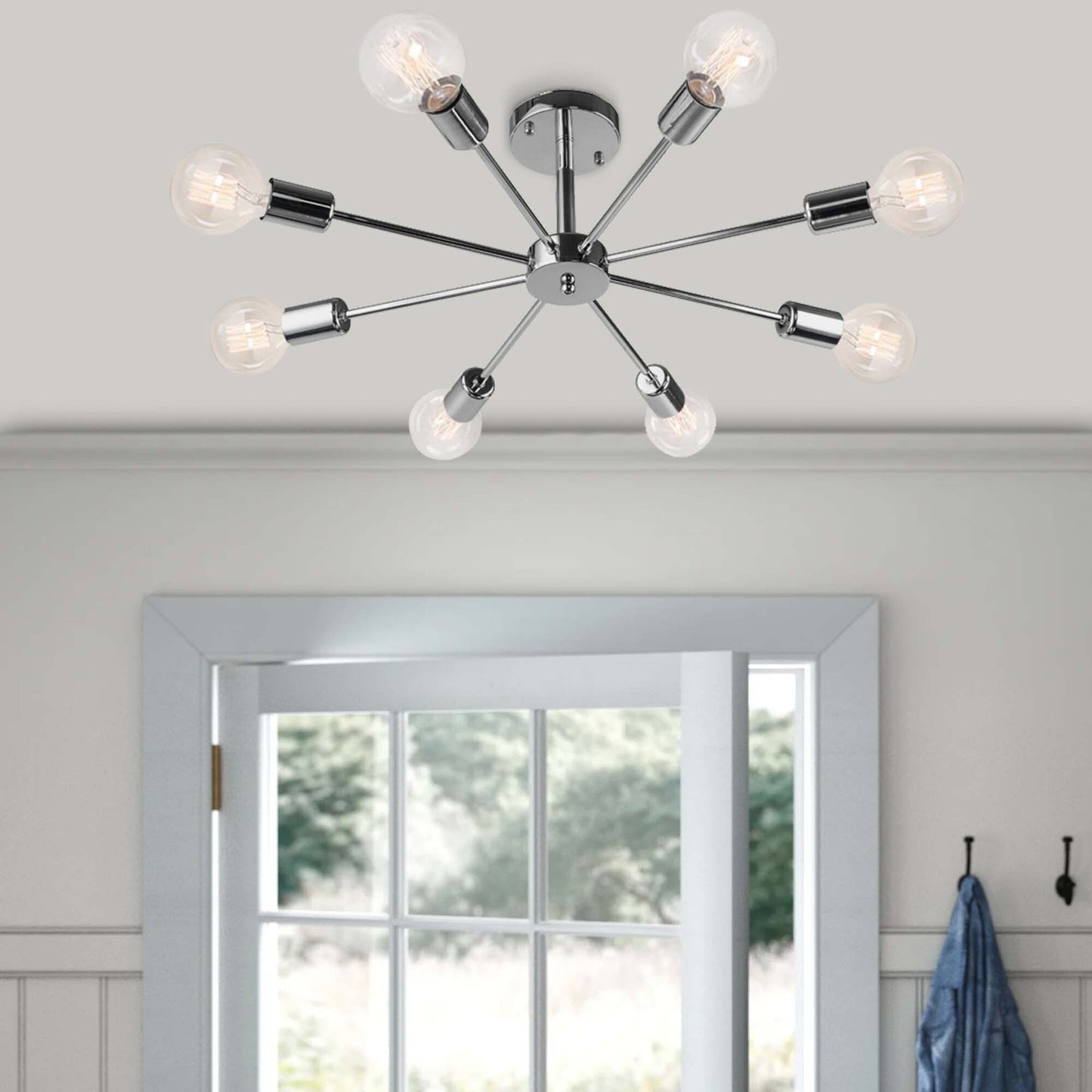 Lampada semi-incassata Sputnik nera/oro da soffitto per soggiorno/cucina/ufficio/camera da letto/ingresso