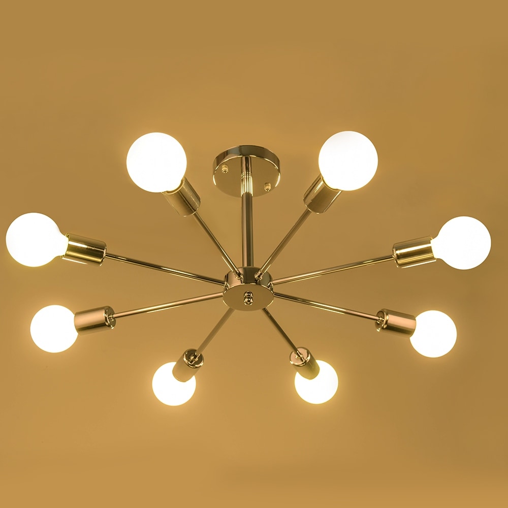 Lampada semi-incassata Sputnik nera/oro da soffitto per soggiorno/cucina/ufficio/camera da letto/ingresso