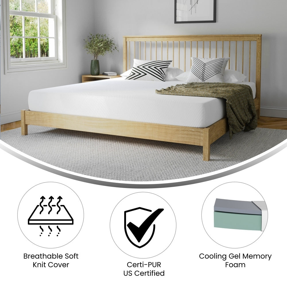 Materasso in memory foam rinfrescante al tè verde da 8 pollici, anti-pressione, in una scatola