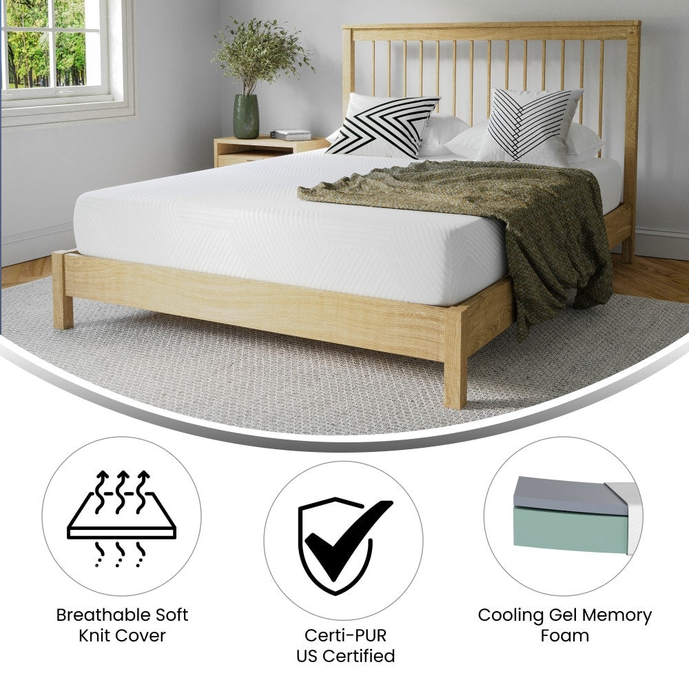 Materasso in memory foam rinfrescante al tè verde da 8 pollici, anti-pressione, in una scatola