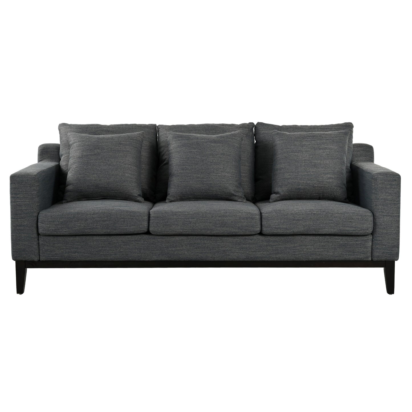 Divano a 3 posti in poliestere 80,5, finiture in legno massello - Comfort premium per soggiorno o studio
