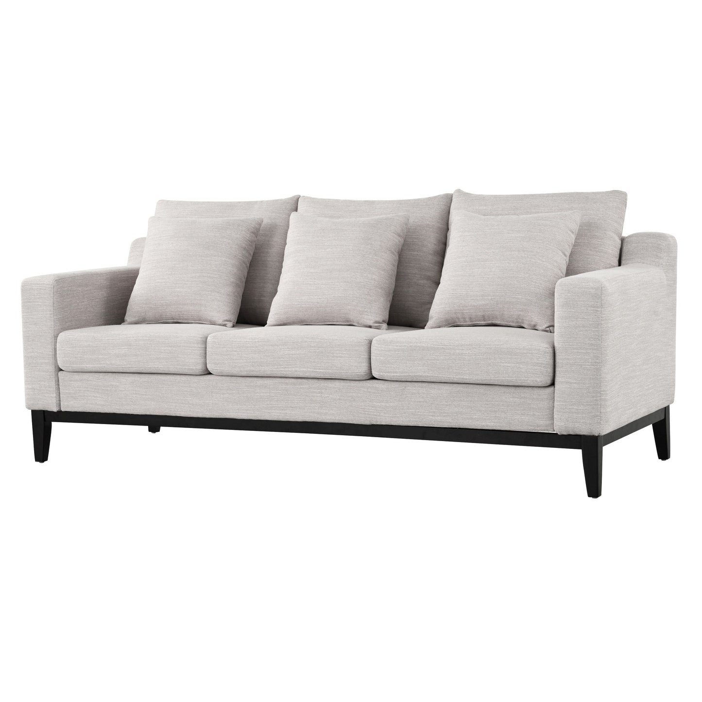 Divano a 3 posti in poliestere 80,5, finiture in legno massello - Comfort premium per soggiorno o studio