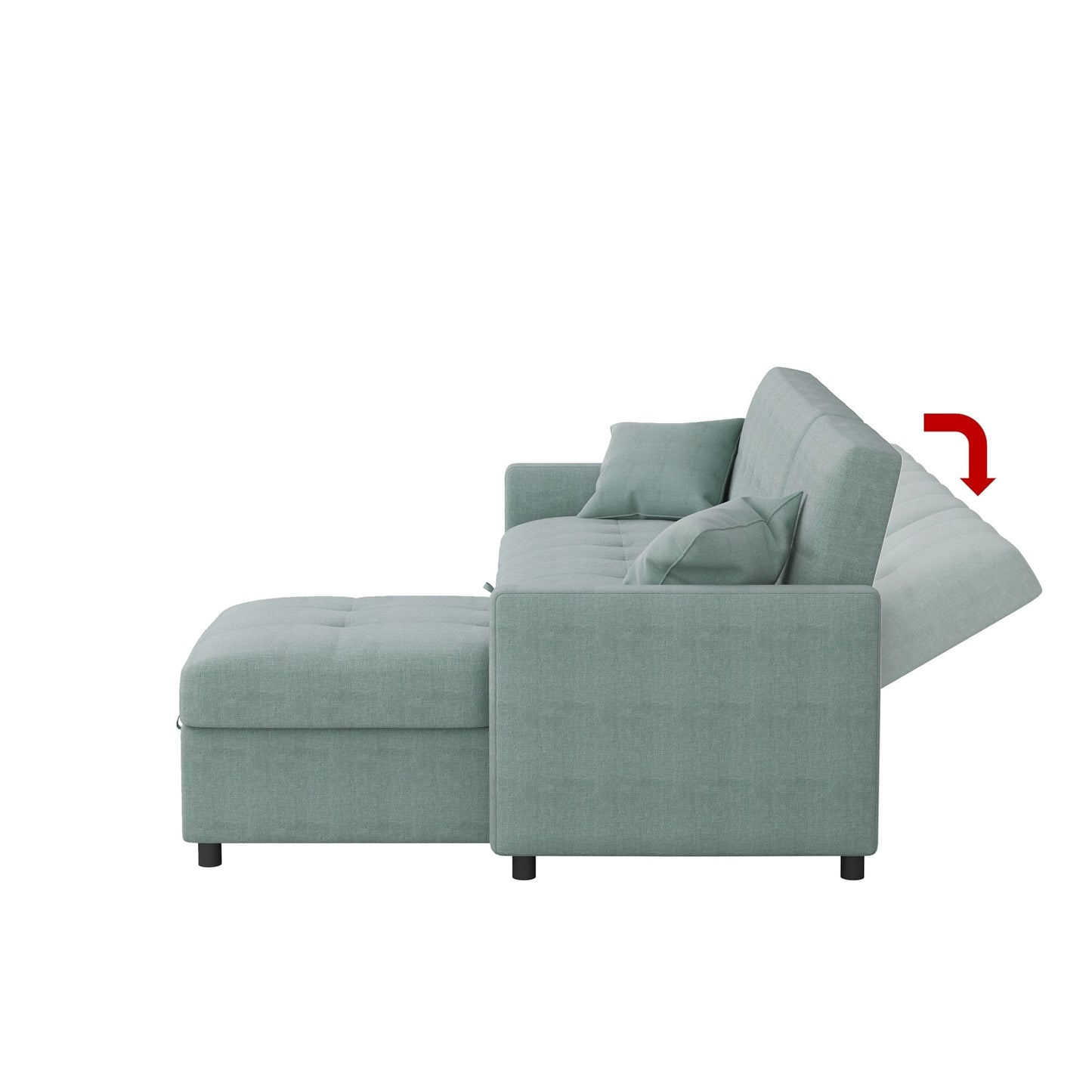 Divano letto reversibile e chaise longue da 82'' di larghezza