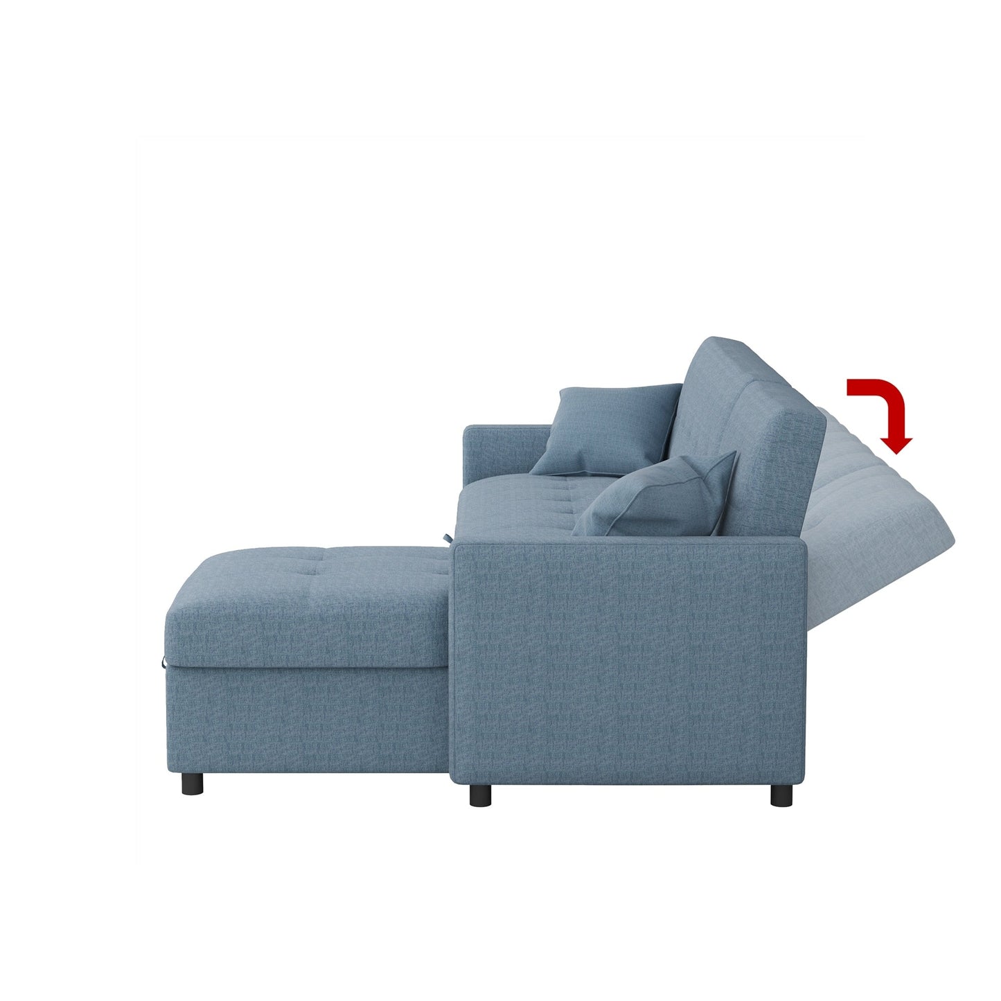 Divano letto reversibile e chaise longue da 82'' di larghezza