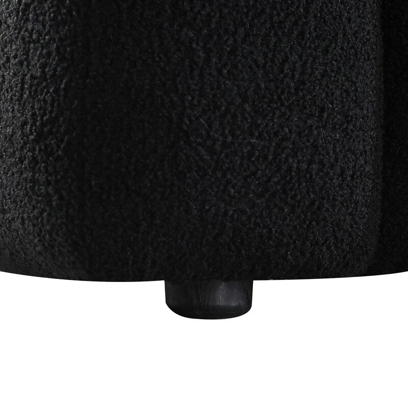 84.3 Lussuoso divano Boucle grande a 3 posti con rivestimento in marshmallow, 2 cuscini decorativi quadrati e bracciolo quadrato