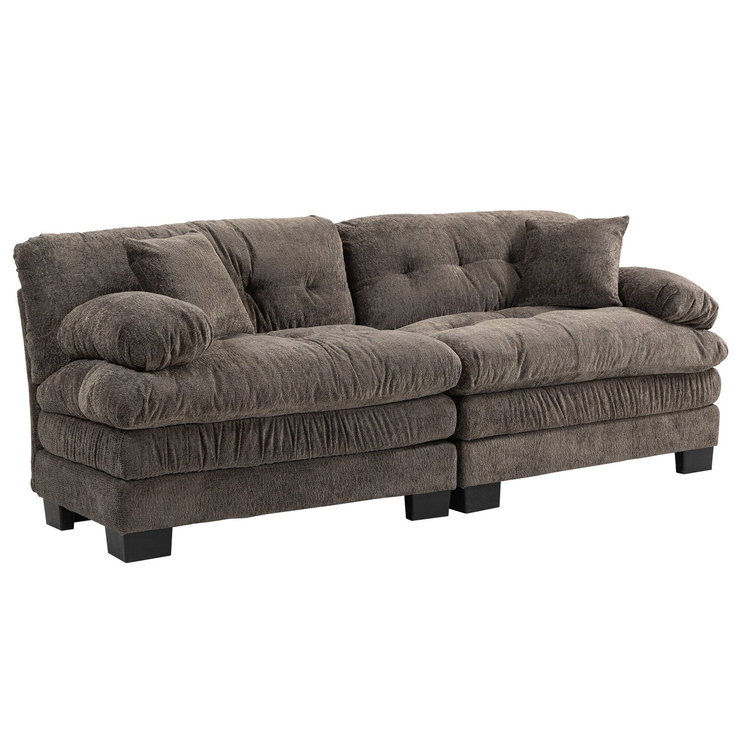 Divano imbottito a 3 posti con imbottitura in memory foam a doppio strato e cuscini comfort in omaggio
