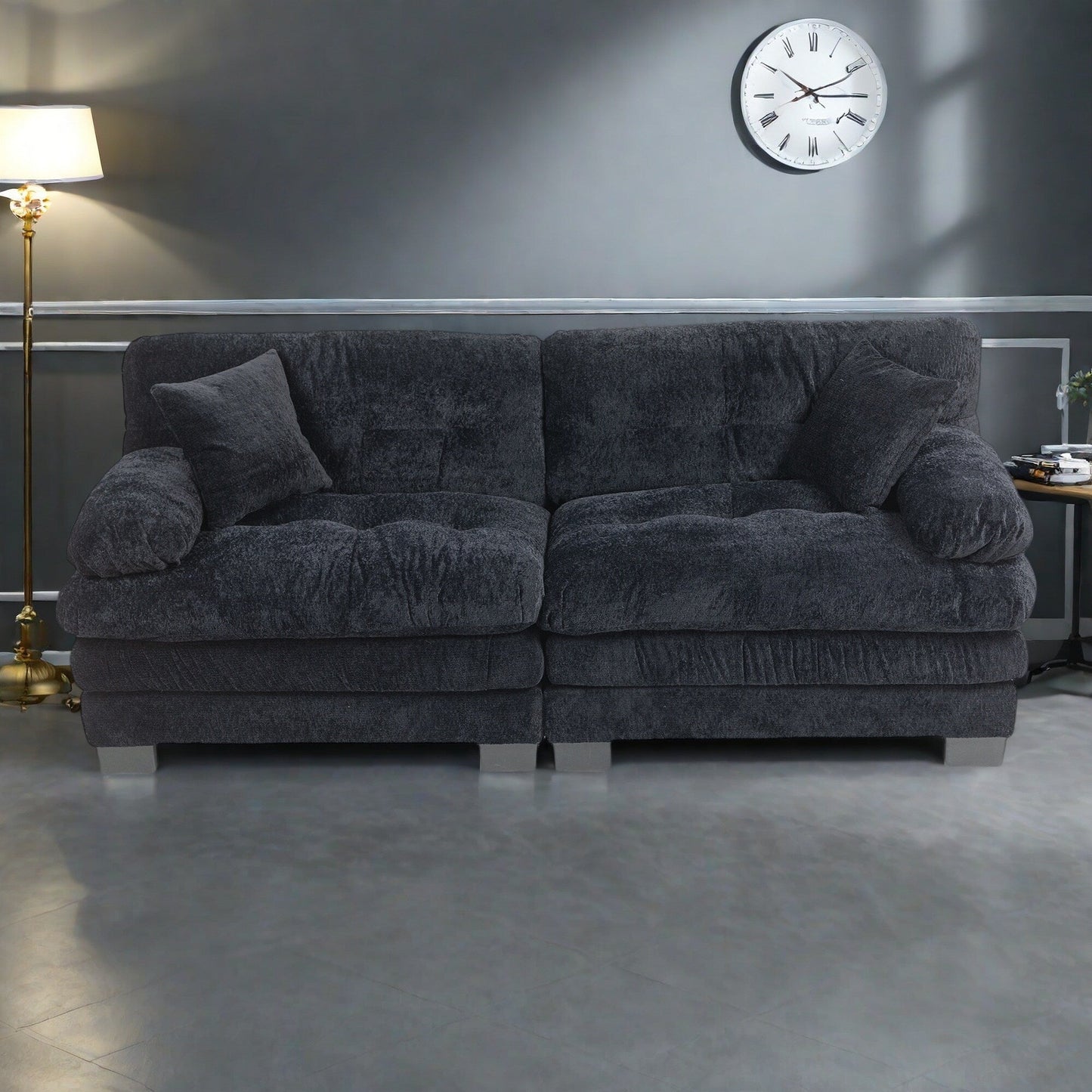 Divano imbottito a 3 posti con imbottitura in memory foam a doppio strato e cuscini comfort in omaggio