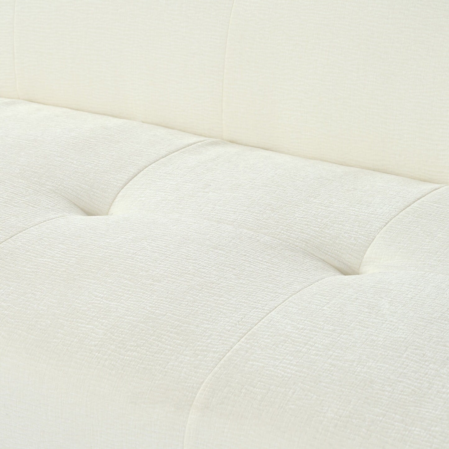 Divano a 3 posti in tessuto ciniglia largo 85,8 con stile capitonné, design a compressione completa della spugna, con schiuma senza polvere