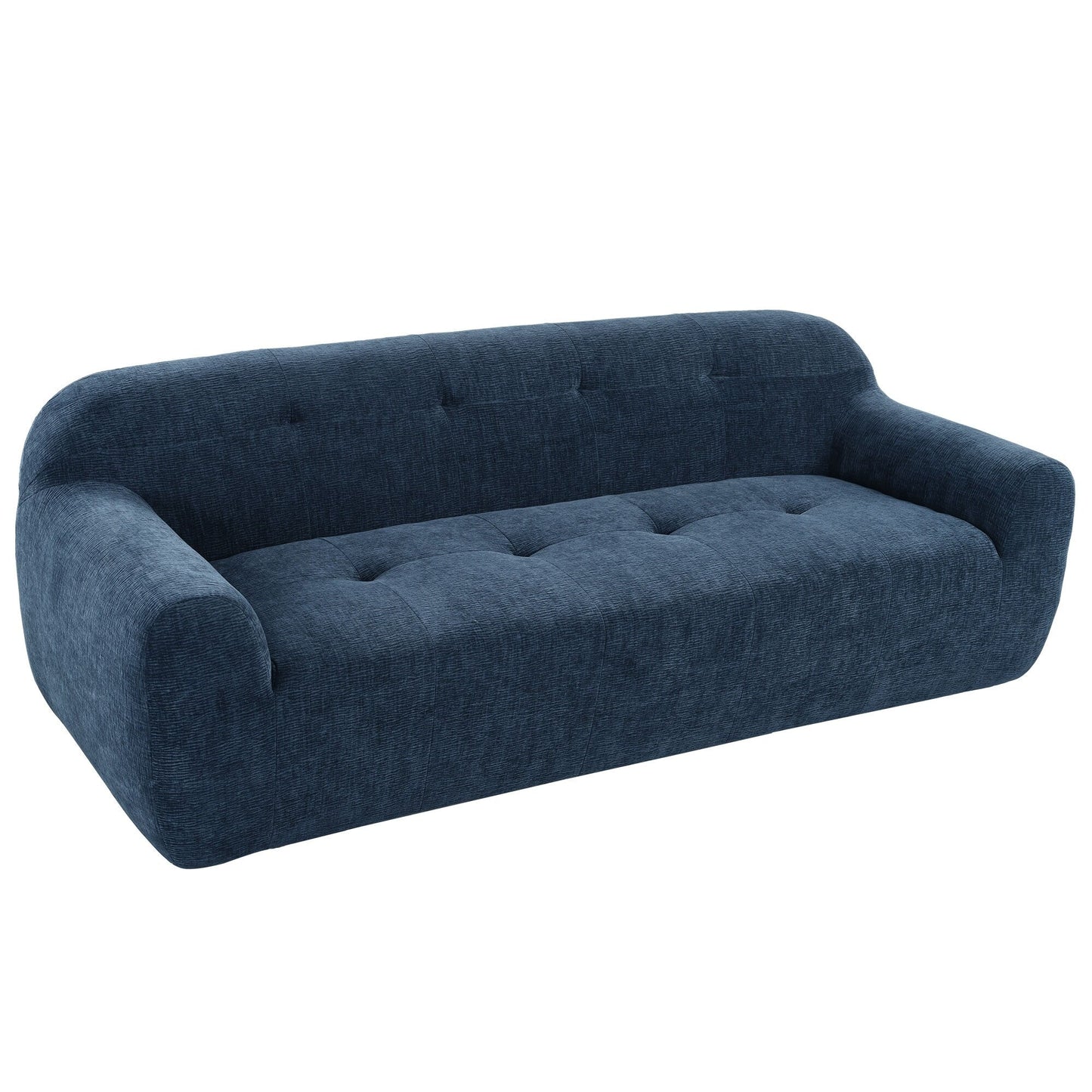 Divano a 3 posti in tessuto ciniglia largo 85,8 cm, design a compressione completa in spugna, con schiuma senza polvere, molle insacchettate per un comfort extra