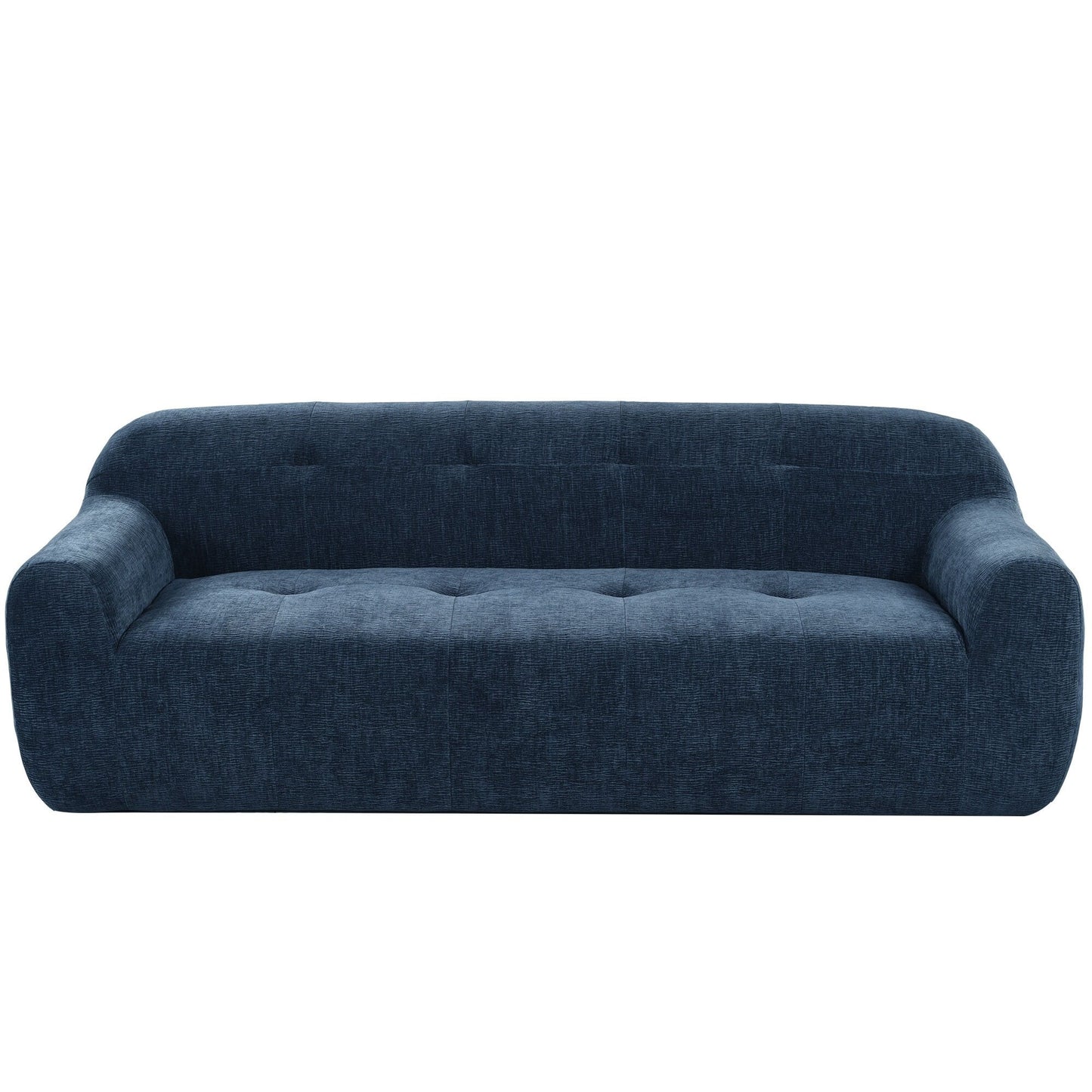 Divano a 3 posti in tessuto ciniglia largo 85,8 cm, design a compressione completa in spugna, con schiuma senza polvere, molle insacchettate per un comfort extra