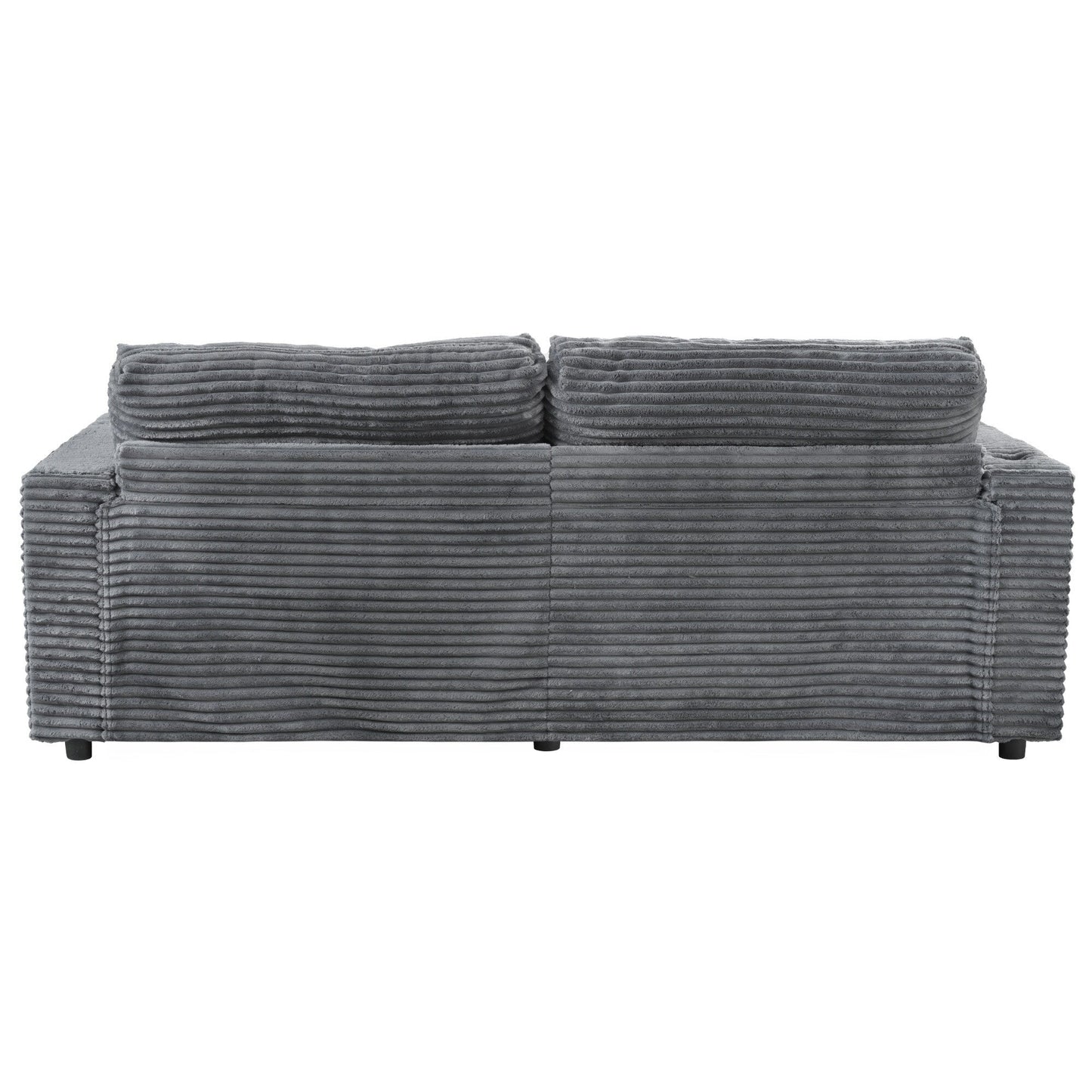 Divano chaise longue in velluto a coste da 86,5 pollici con 2 porte USB, portabicchieri e capacità di 550 libbre