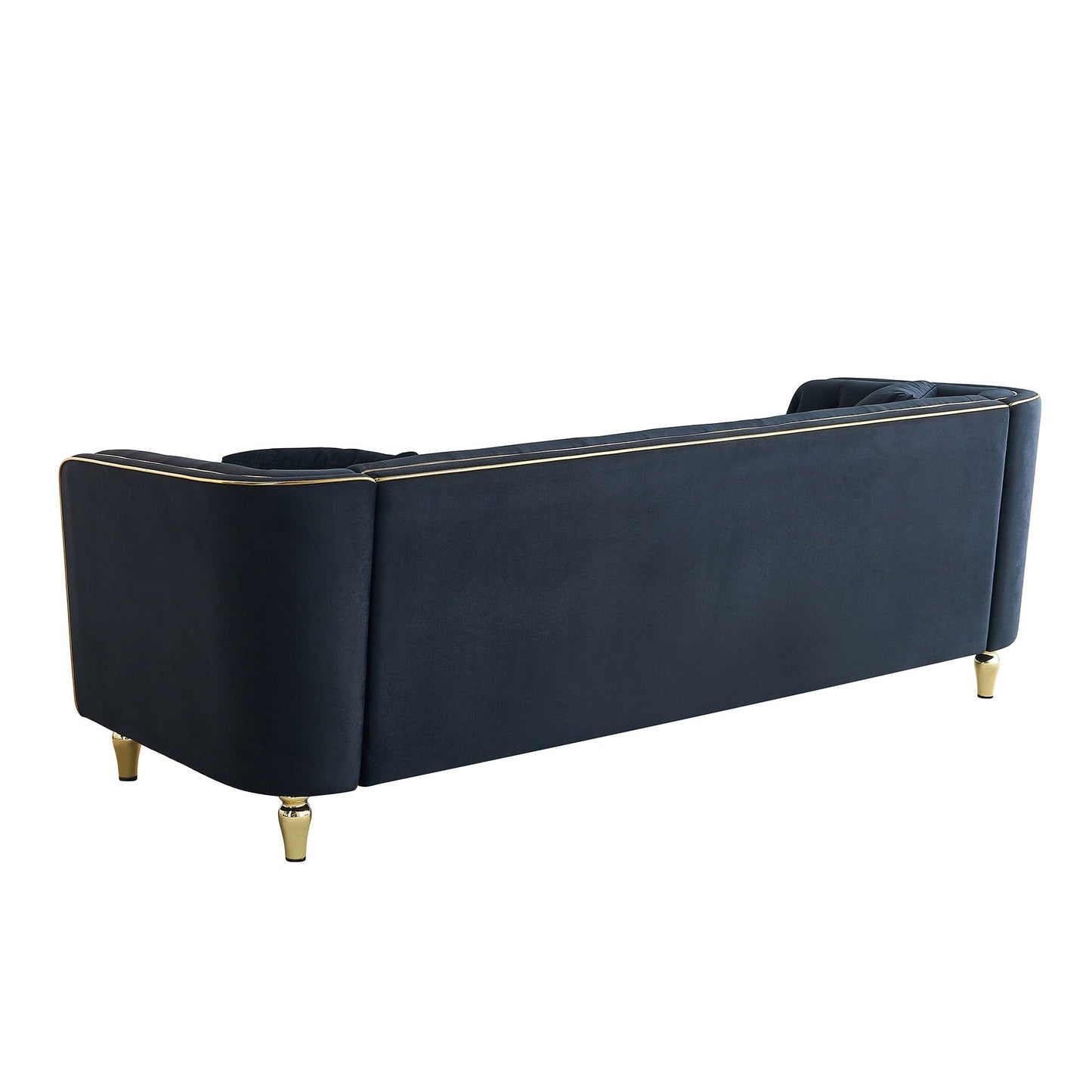 Divano moderno classico a 3 posti in velluto a coste 87.01 con struttura in legno di pino massello, include 2 cuscini decorativi