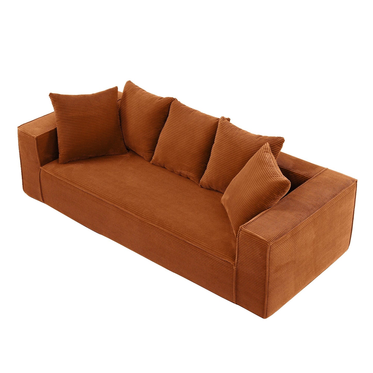 Divano a 3 posti in velluto a coste da 88,97'' con 5 cuscini, design modulare elegante per un soggiorno moderno