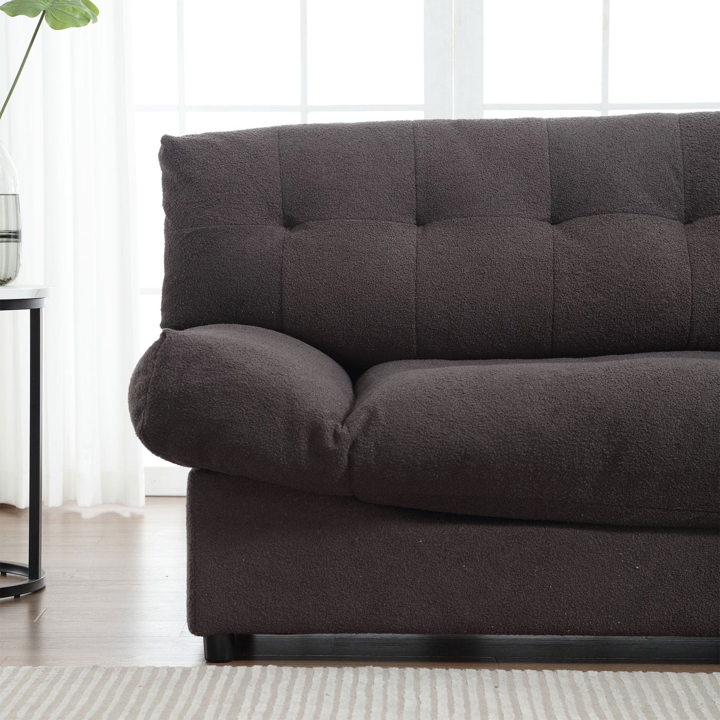 Divano a 2 posti in tessuto da 96,46'' con comodo design imbottito e stile nuvola, piedini in plastica, per soggiorno e appartamento