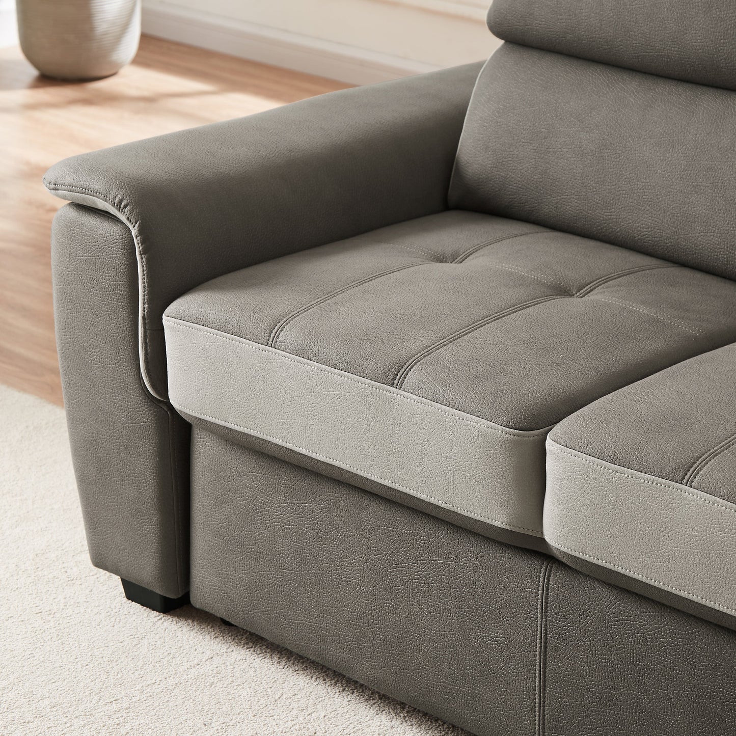 Divano letto largo 96 con chaise longue reversibile e letto estraibile