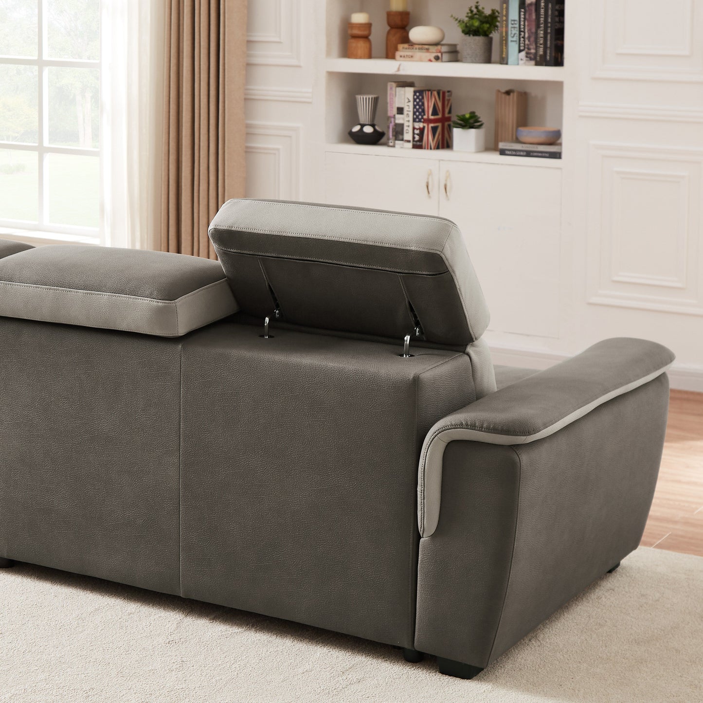 Divano letto largo 96 con chaise longue reversibile e letto estraibile