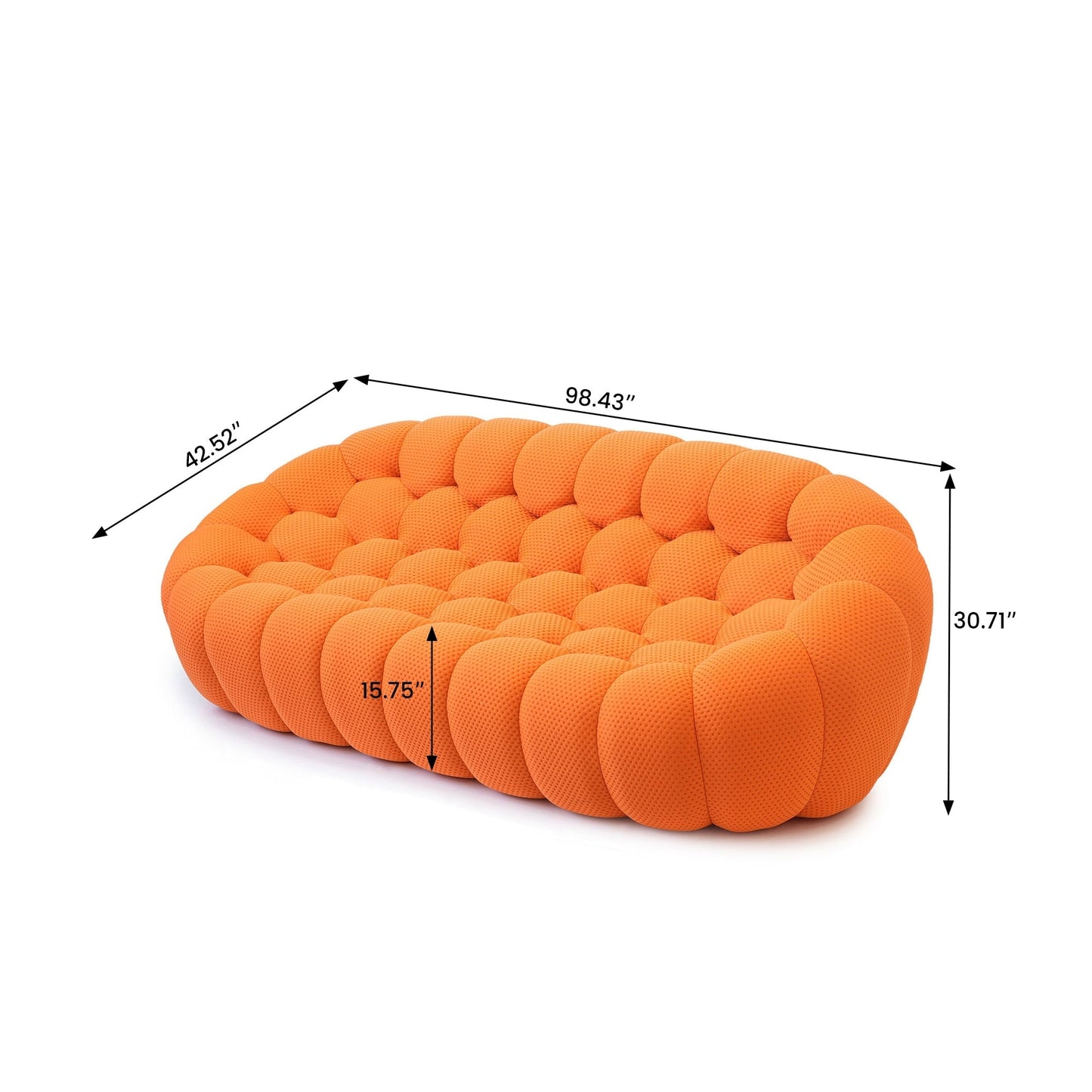 Divano moderno a nido d'ape 3D da 98,43'' con forma a bolla