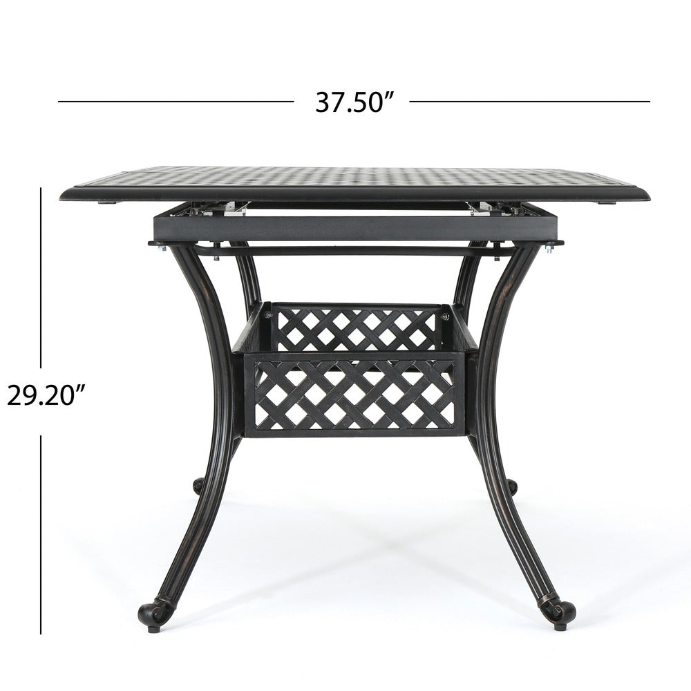 Collezione da pranzo rustica in alluminio pressofuso Abigal Outdoor Copper Cast di Christopher Knight Home - N/D